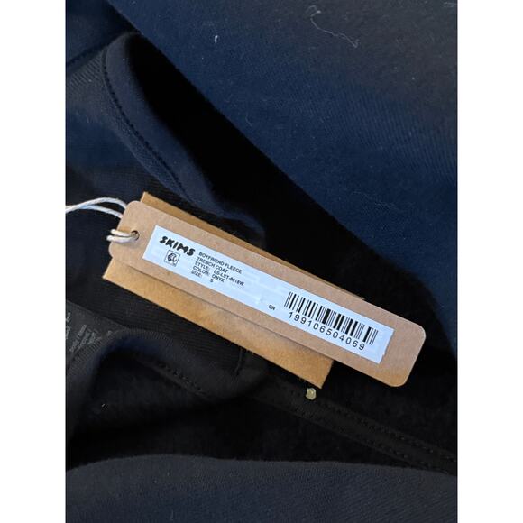 (S) NWT $248 SKIMS Boyfriend Fleece Oversized Trench Coat in Onyx Size Small - Picture 8 of 9